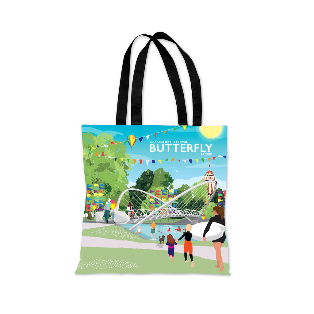 a tote bag with a picture of a roller coaster